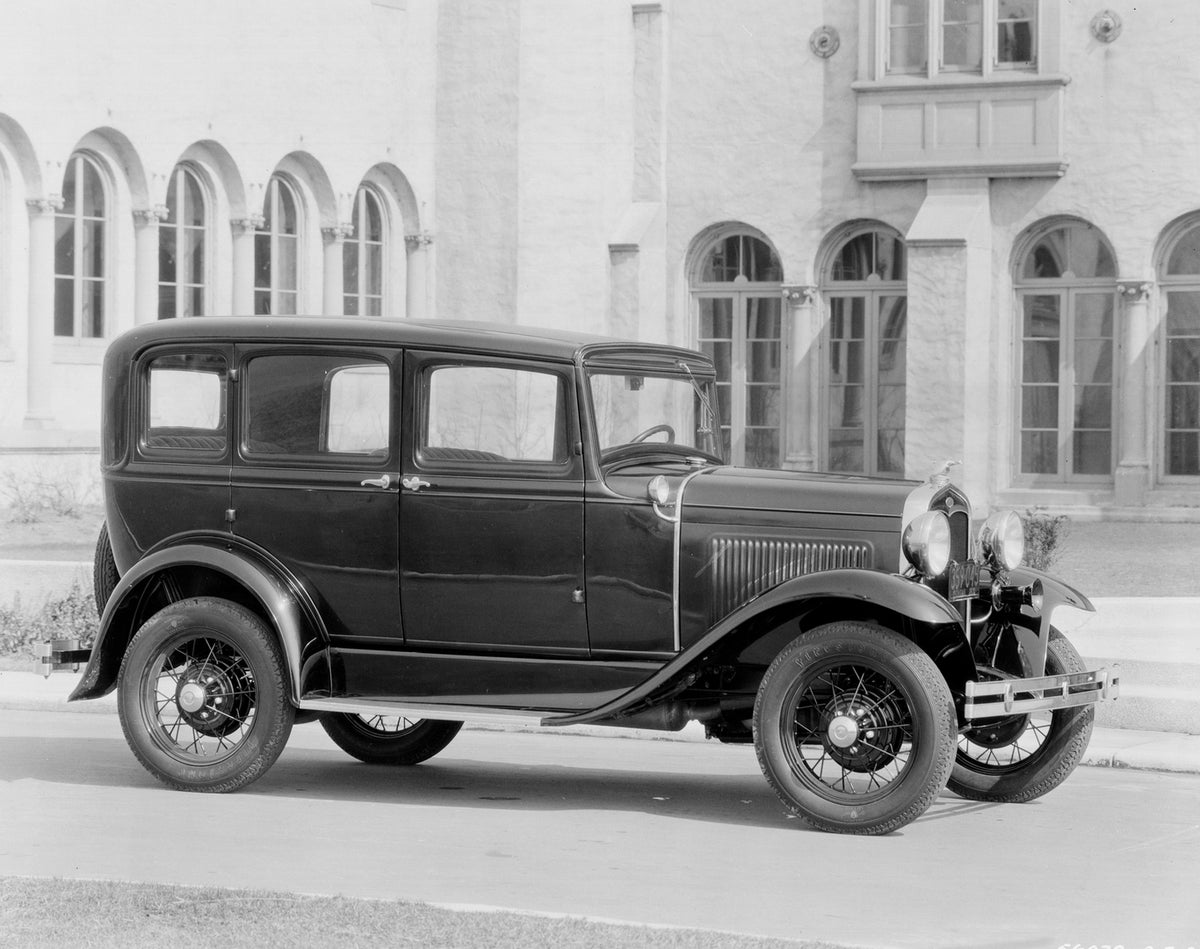 This archival image documents the 1931 Ford Model A DeLuxe Fordor Sedan and is preserved in the Ford Heritage Vault as part of Ford Motor Company's historic photographic archive. Free for personal, non-commercial use. Ford Heritage Vault reference...