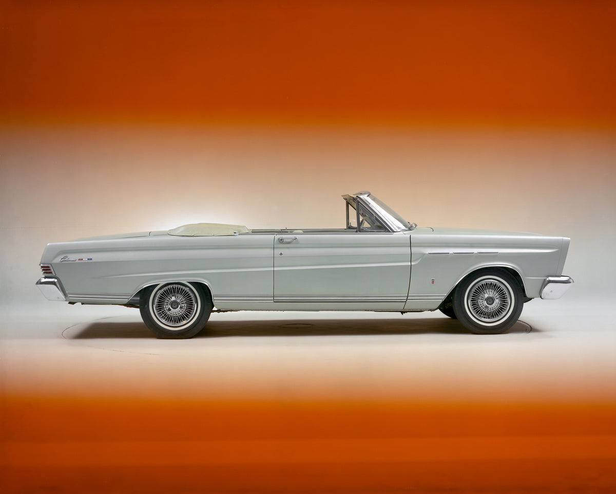 This archival image documents the 1965 Mercury Comet Caliente convertible Side View and is preserved in the Ford Heritage Vault as part of Ford Motor Company's historic photographic archive. Free for personal, non-commercial use. Ford Heritage Vau...
