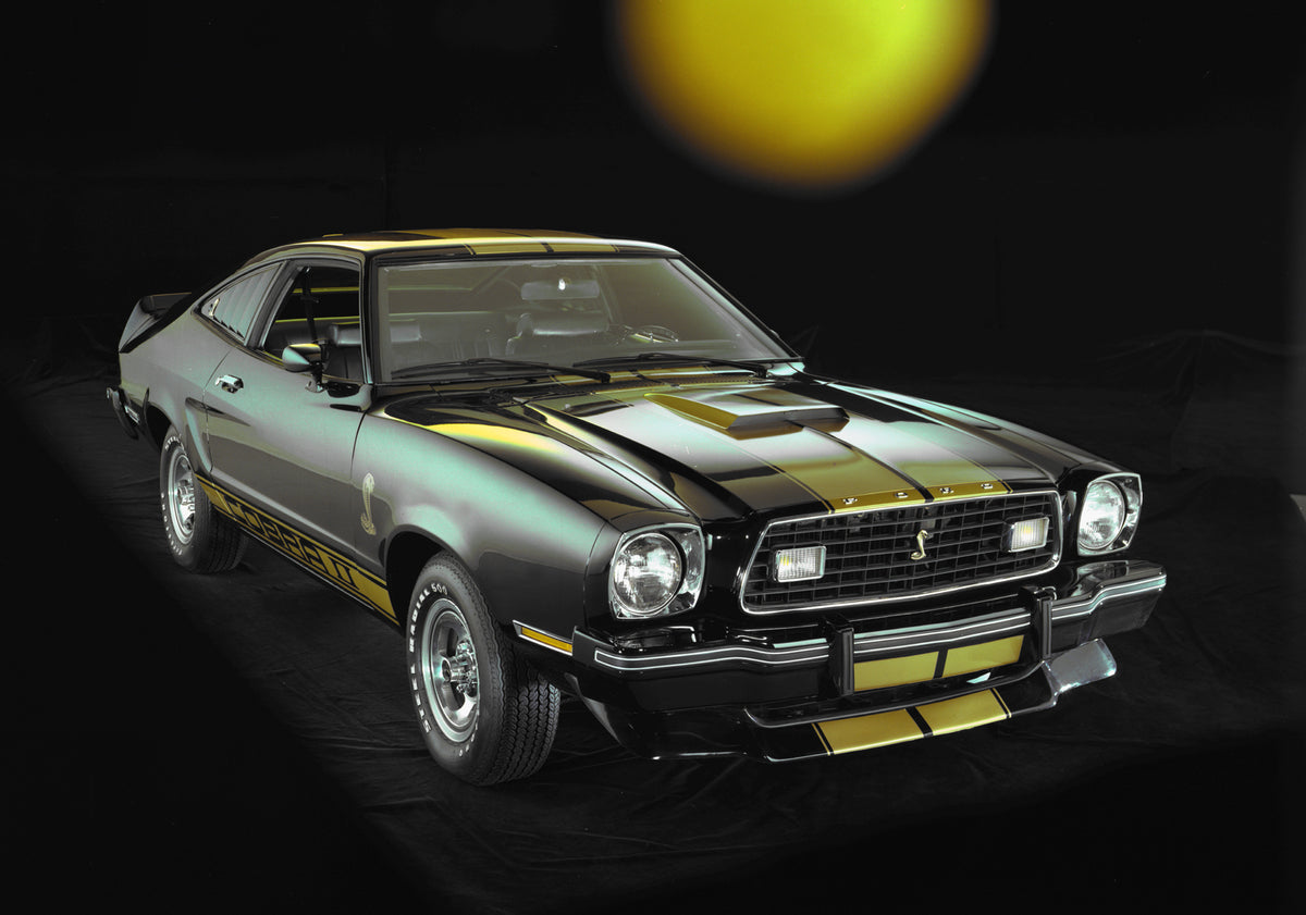 This archival image documents the 1977 Ford Mustang II Cobra II and is preserved in the Ford Heritage Vault as part of Ford Motor Company's historic photographic archive. Free for personal, non-commercial use. Ford Heritage Vault reference AR-2008...