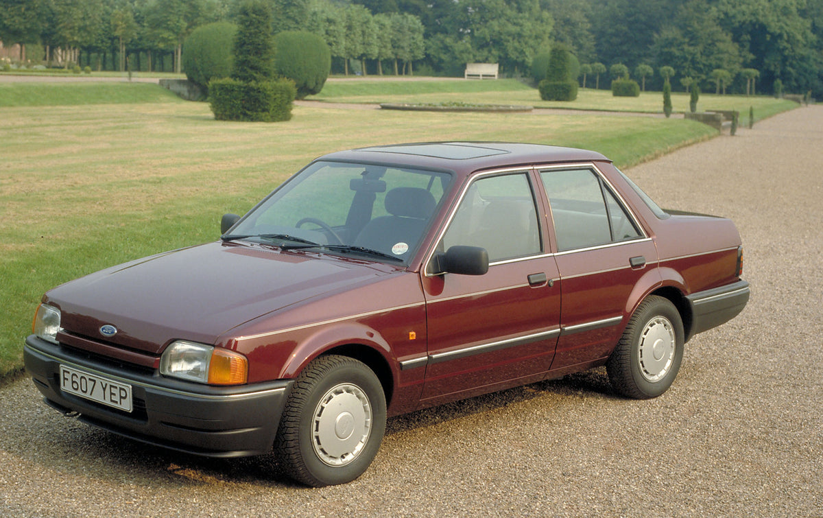 This archival image documents the 1988 Ford Orion GL MKII side view scenic and is preserved in the Ford Heritage Vault as part of Ford Motor Company's historic photographic archive. Free for personal, non-commercial use. Ford Heritage Vault refere...