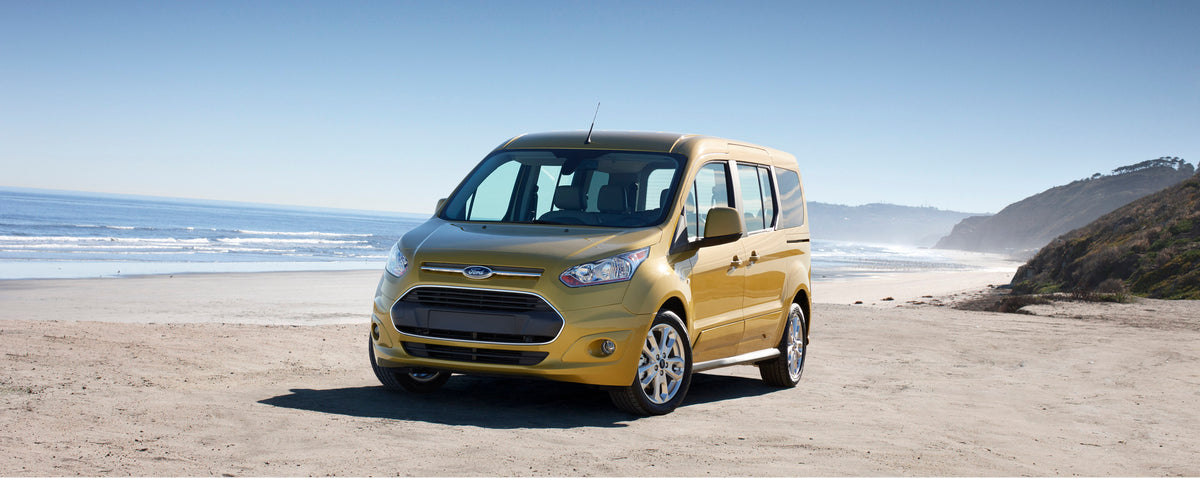 This archival image documents the 2015 Ford Transit Connect Wagon on beach and is preserved in the Ford Heritage Vault as part of Ford Motor Company's historic photographic archive. Free for personal, non-commercial use. Ford Heritage Vault refere...