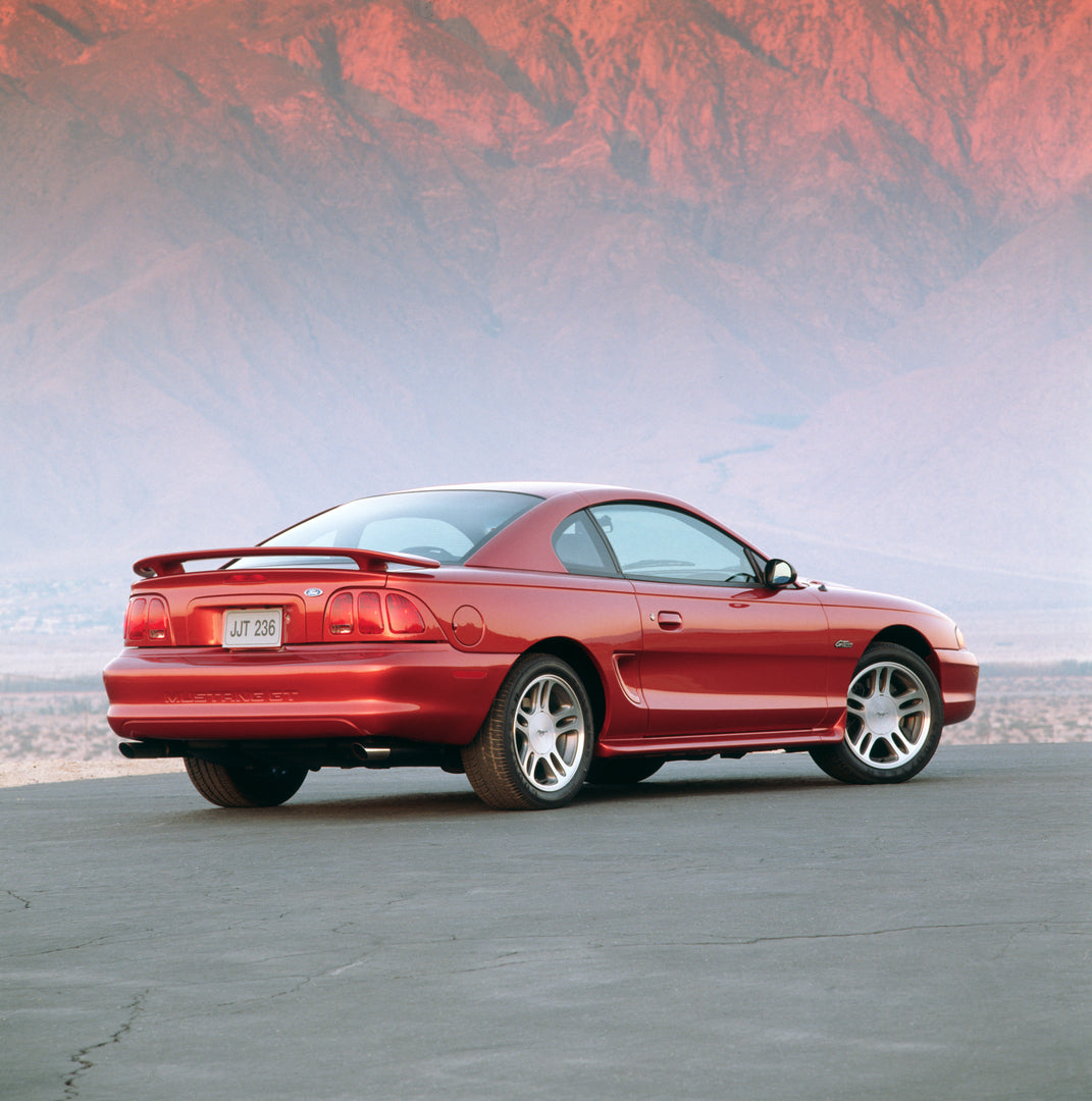 This archival image documents the 1997 Ford Mustang GT coupe and is preserved in the Ford Heritage Vault as part of Ford Motor Company's historic photographic archive. Free for personal, non-commercial use. Ford Heritage Vault reference AR-2008-8....