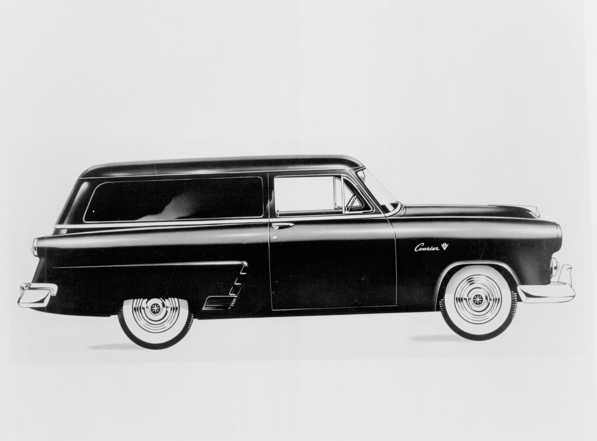 This archival image documents the 1952 Ford Courier side view in studio and is preserved in the Ford Heritage Vault as part of Ford Motor Company's historic photographic archive. Free for personal, non-commercial use. Ford Heritage Vault reference...