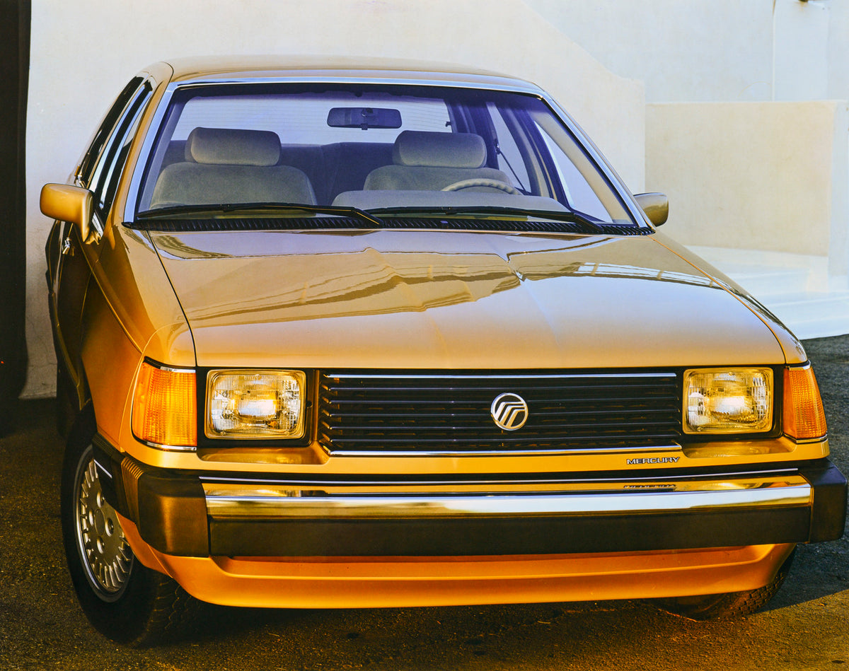This archival image documents the 1985 Mercury Topaz front end grille and headlights and is preserved in the Ford Heritage Vault as part of Ford Motor Company's historic photographic archive. Free for personal, non-commercial use. Ford Heritage Va...