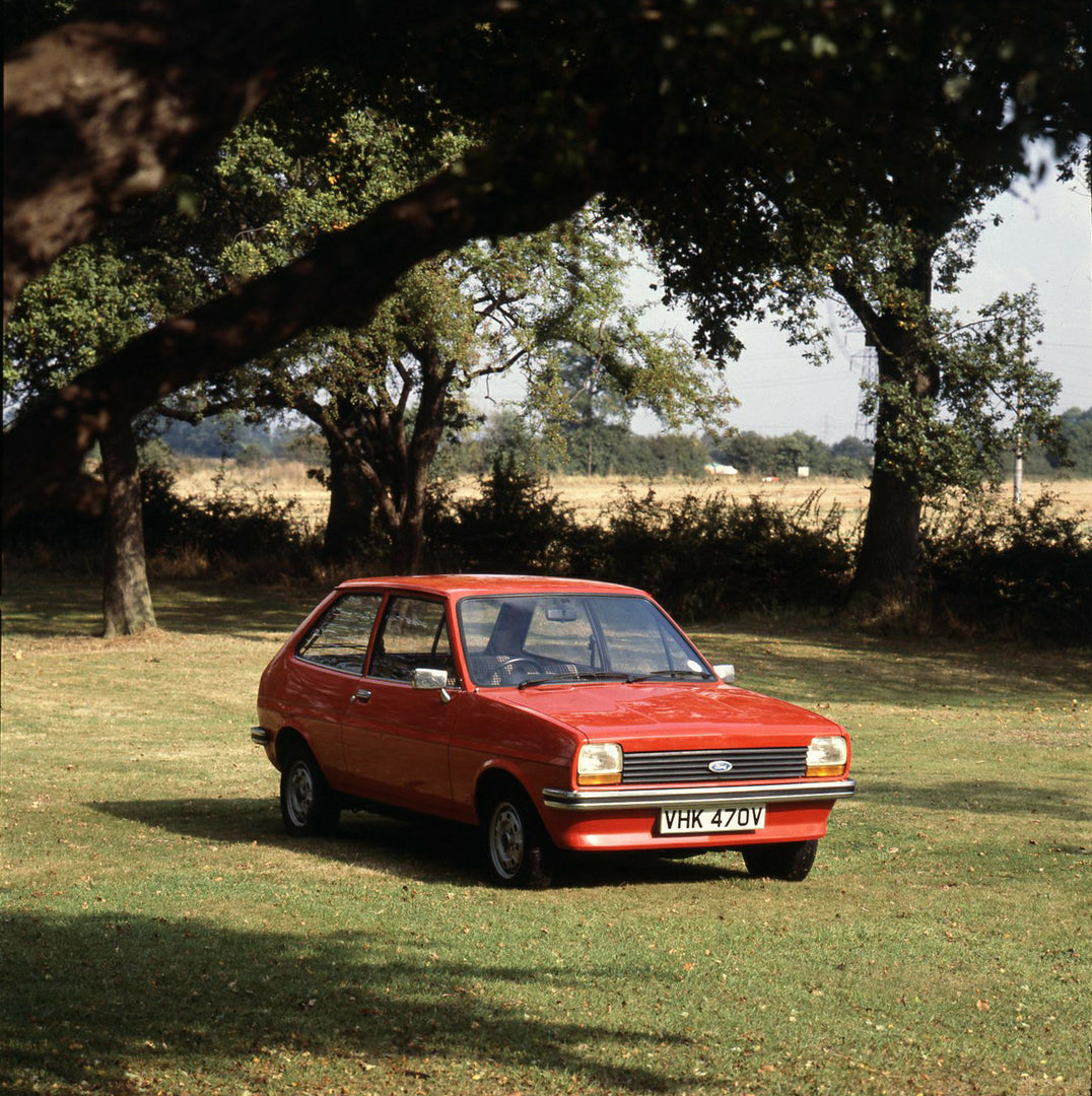 This archival image documents the 1979 Ford Fiesta Mark I LHD in scenic field and is preserved in the Ford Heritage Vault as part of Ford Motor Company's historic photographic archive. Free for personal, non-commercial use. Ford Heritage Vault ref...