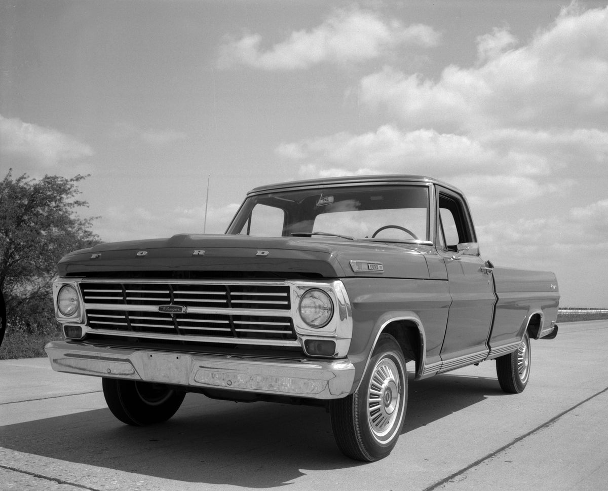 This archival image documents the 1968 Ford F-100 pickup truck and is preserved in the Ford Heritage Vault as part of Ford Motor Company's historic photographic archive. Free for personal, non-commercial use. Ford Heritage Vault reference AR-2008-...