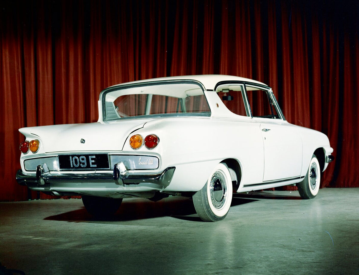 This archival image documents the 1960 Consul Classic 600 109E rear view in studio and is preserved in the Ford Heritage Vault as part of Ford Motor Company's historic photographic archive. Free for personal, non-commercial use. Ford Heritage Vaul...