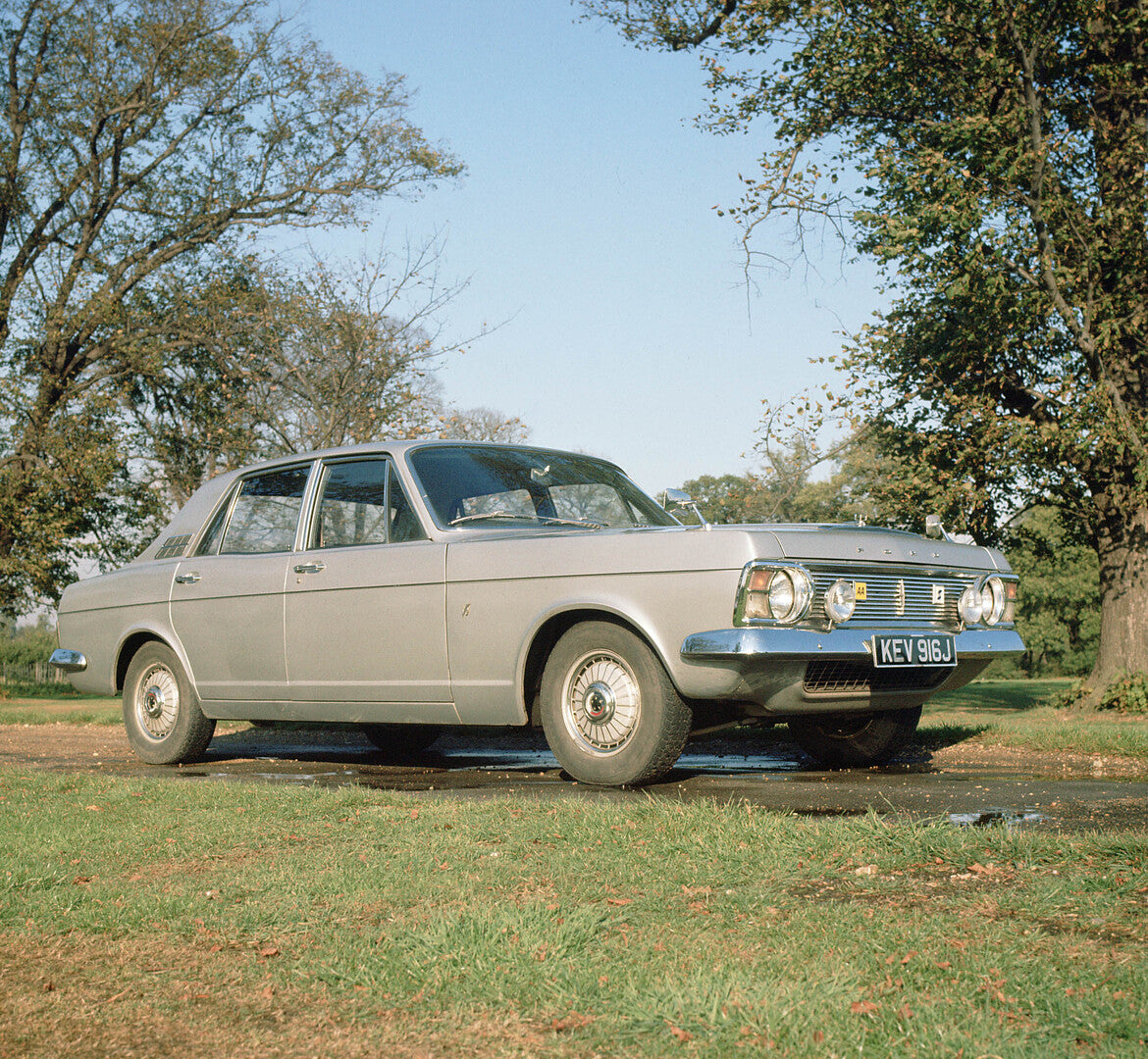 This archival image documents the 1968 Ford Zephyr V6 low view with scenic trees and is preserved in the Ford Heritage Vault as part of Ford Motor Company's historic photographic archive. Free for personal, non-commercial use. Ford Heritage Vault ...