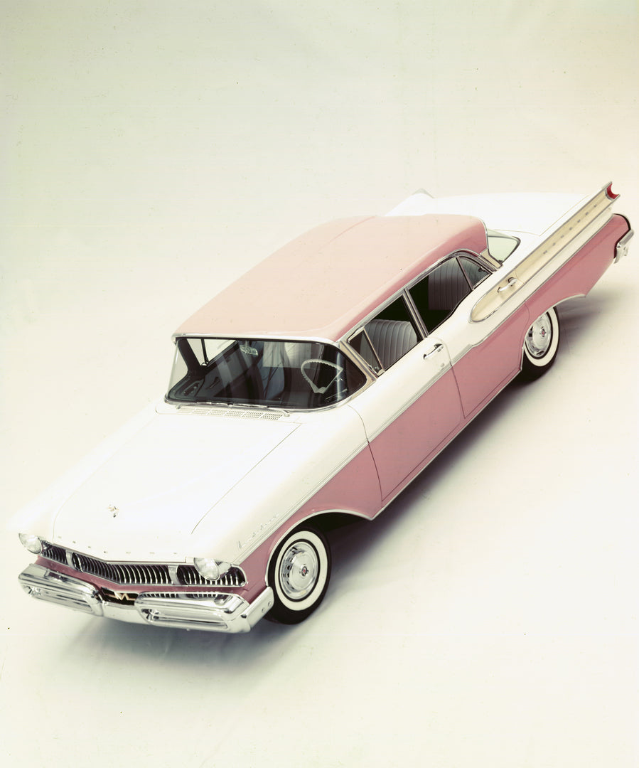 This archival image documents the 1957 Mercury Montclair four-door Overhead Angle and is preserved in the Ford Heritage Vault as part of Ford Motor Company's historic photographic archive. Free for personal, non-commercial use. Ford Heritage Vault...