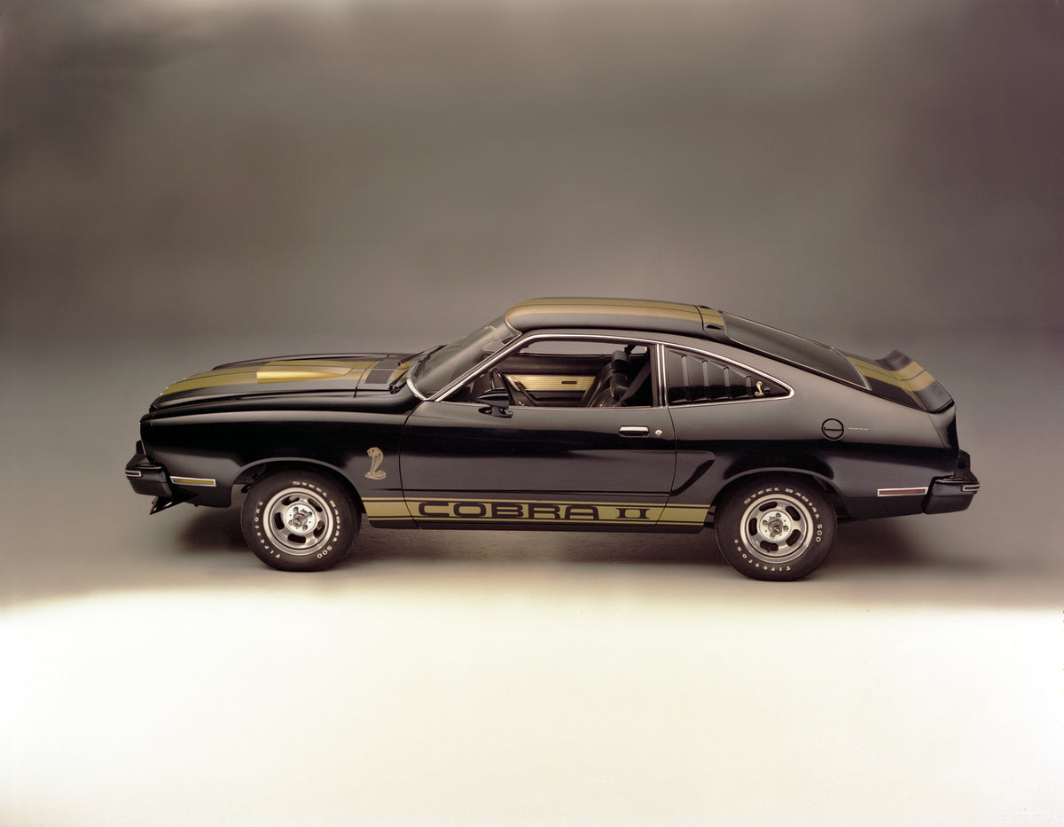 This archival image documents the 1976 Ford Mustang II Cobra II and is preserved in the Ford Heritage Vault as part of Ford Motor Company's historic photographic archive. Free for personal, non-commercial use. Ford Heritage Vault reference AR-2008...