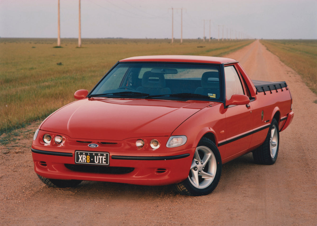 This archival image documents the 1997 Ford XH Falcon XR8 Utility Front End View on Country Road FAP-2011-3 and is preserved in the Ford Heritage Vault as part of Ford Motor Company's historic photographic archive. Free for personal, non-commercia...