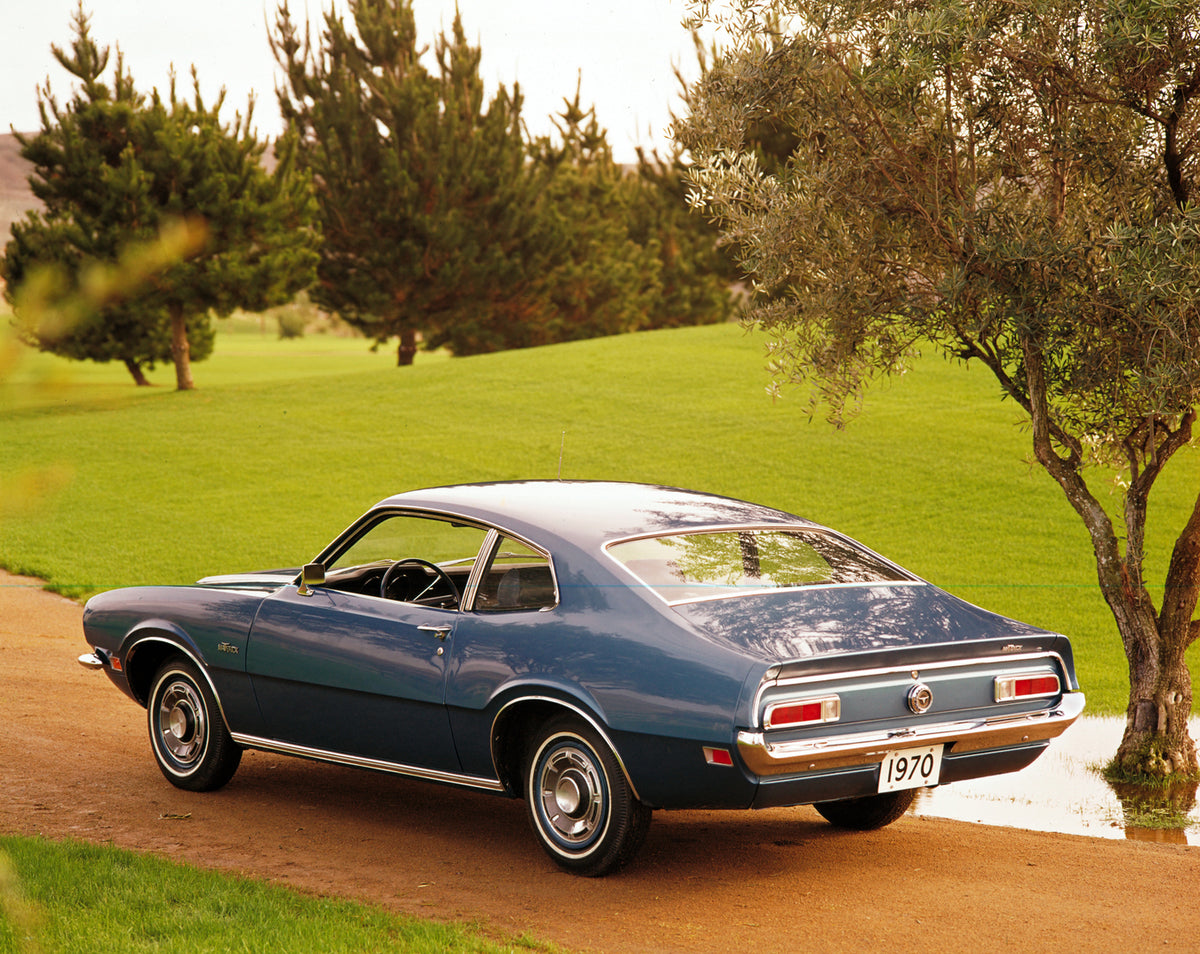 This archival image documents the 1970 Ford Maverick and is preserved in the Ford Heritage Vault as part of Ford Motor Company's historic photographic archive. Free for personal, non-commercial use. Ford Heritage Vault reference AR-2008-8.1.4.5630.
