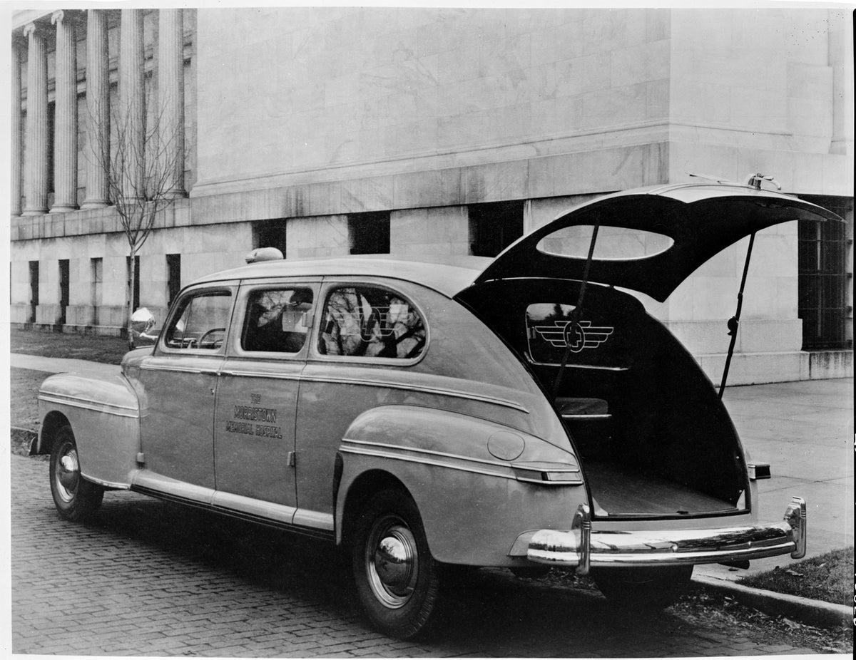 This archival image documents the 1946 Mercury Ambulance from sedan body Morristown Memorial Hospital and is preserved in the Ford Heritage Vault as part of Ford Motor Company's historic photographic archive. Free for personal, non-commercial use....