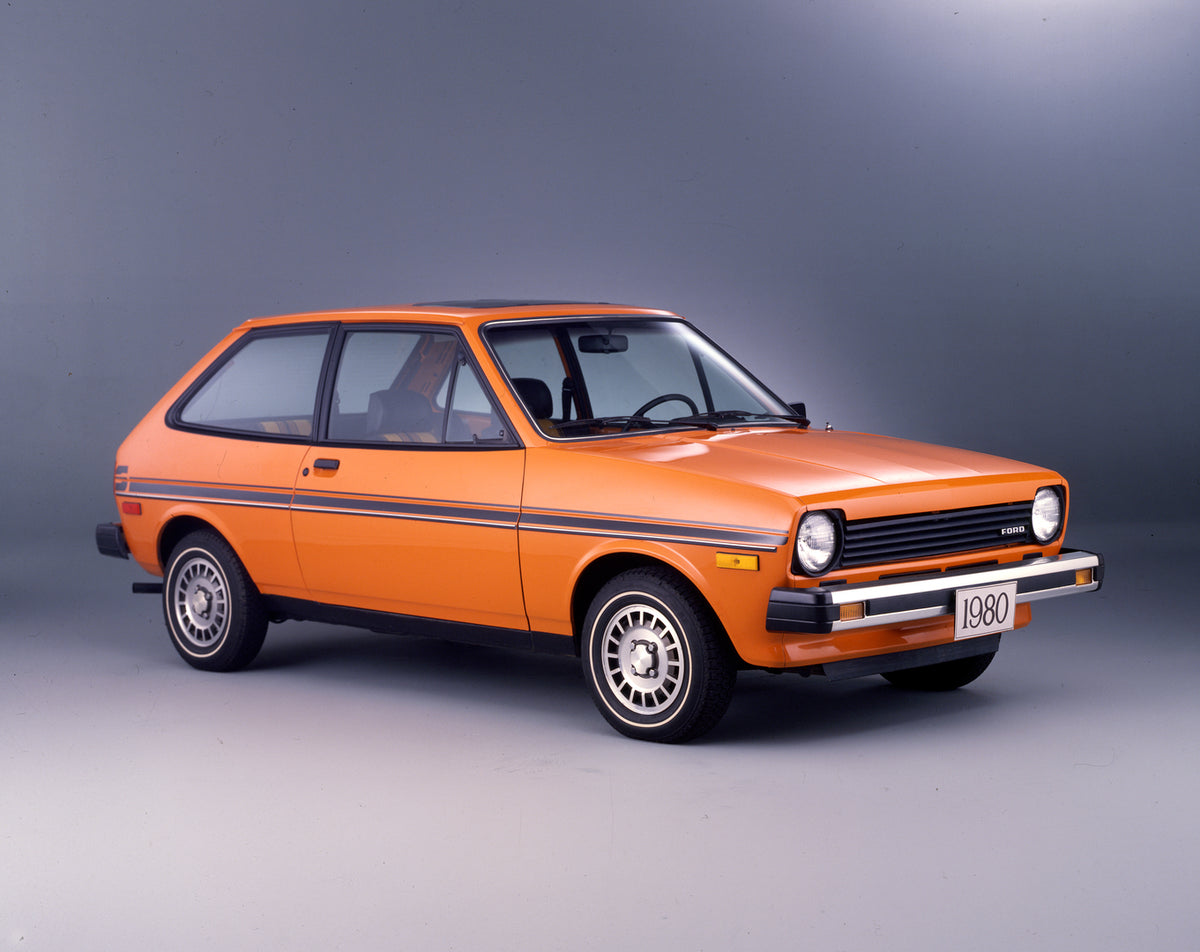 This archival image documents the 1980 Ford Fiesta two-door and is preserved in the Ford Heritage Vault as part of Ford Motor Company's historic photographic archive. Free for personal, non-commercial use. Ford Heritage Vault reference AR-2008-8.1...