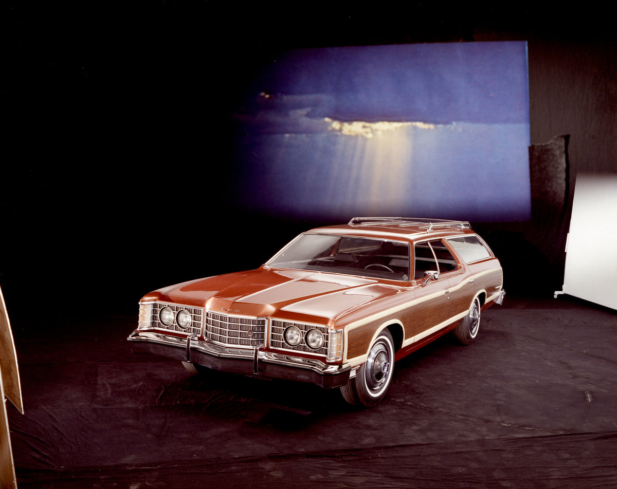 This archival image documents the 1973 Ford LTD Country Squire station wagon and is preserved in the Ford Heritage Vault as part of Ford Motor Company's historic photographic archive. Free for personal, non-commercial use. Ford Heritage Vault refe...