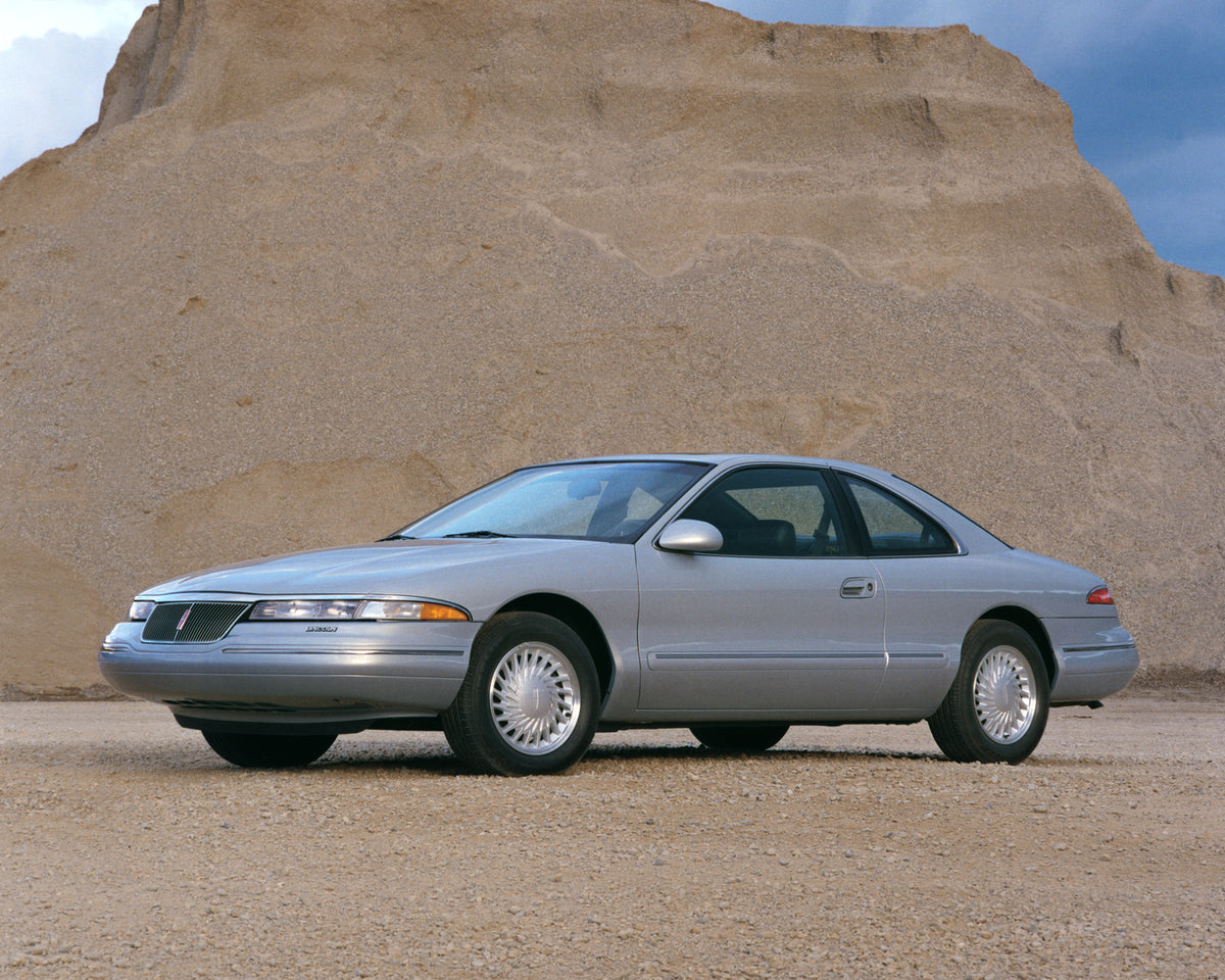 This archival image documents the 1993 Lincoln Mark VIII and is preserved in the Ford Heritage Vault as part of Ford Motor Company's historic photographic archive. Free for personal, non-commercial use. Ford Heritage Vault reference AR-2008-8.1.1....