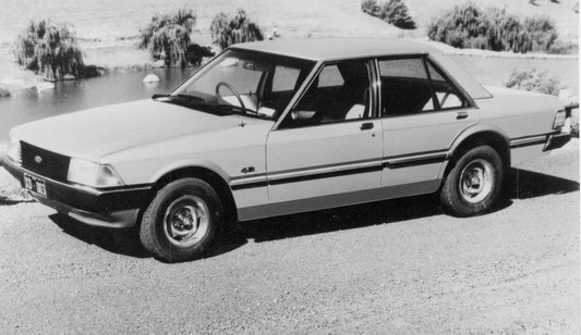1979 Ford XD Falcon GL with trees and on beach image collage AR-2002-210286 HV 1979-0062