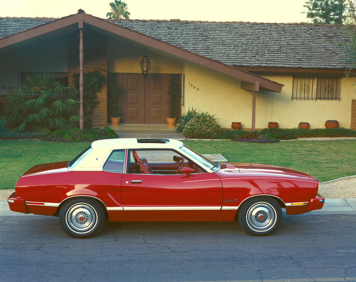 This archival image documents the 1974 Ford Mustang II and is preserved in the Ford Heritage Vault as part of Ford Motor Company's historic photographic archive. Free for personal, non-commercial use. Ford Heritage Vault reference AR-2008-8.1.4.3365.