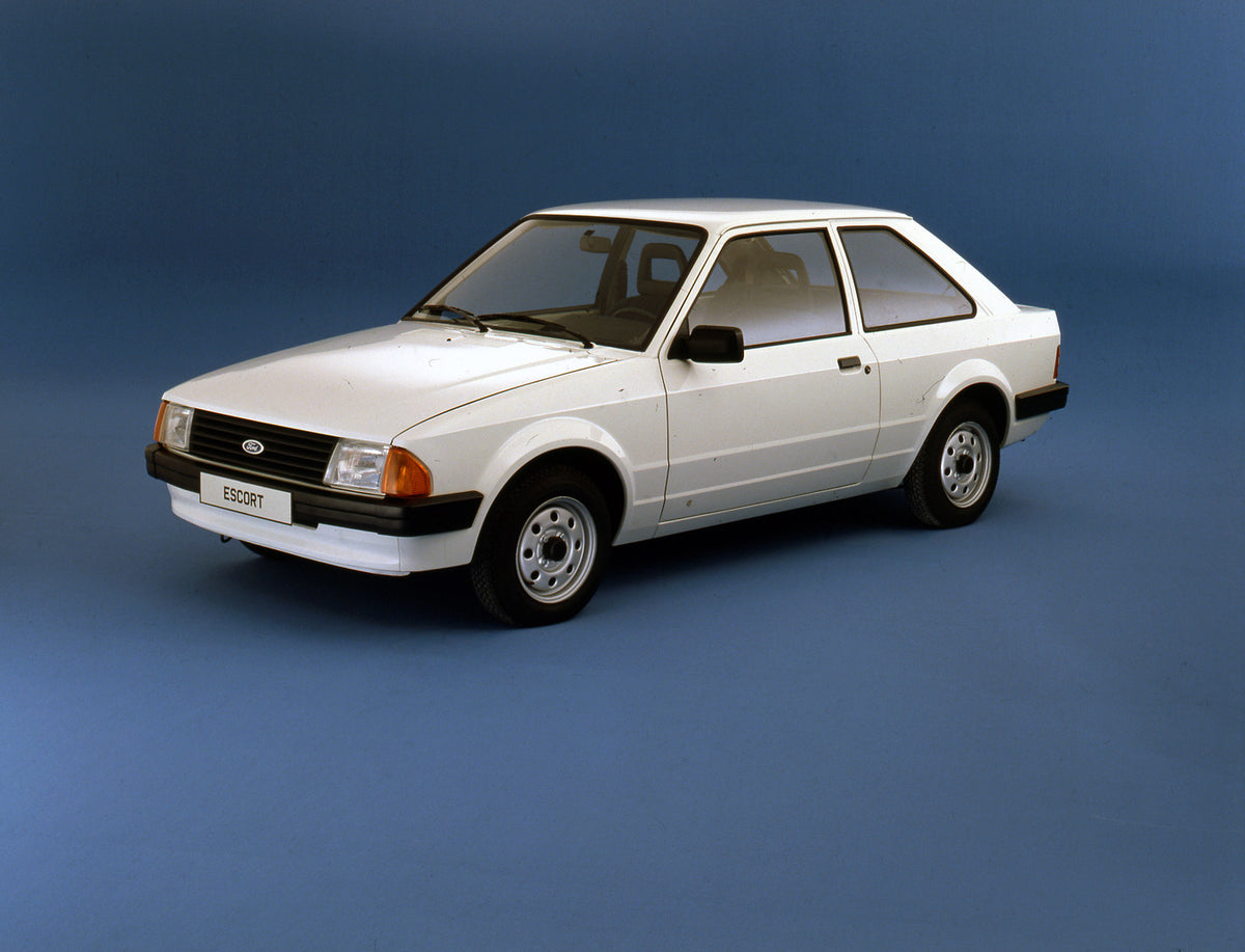 This archival image documents the 1980 Ford Escort Mark III Base LHD in studio and is preserved in the Ford Heritage Vault as part of Ford Motor Company's historic photographic archive. Free for personal, non-commercial use. Ford Heritage Vault re...