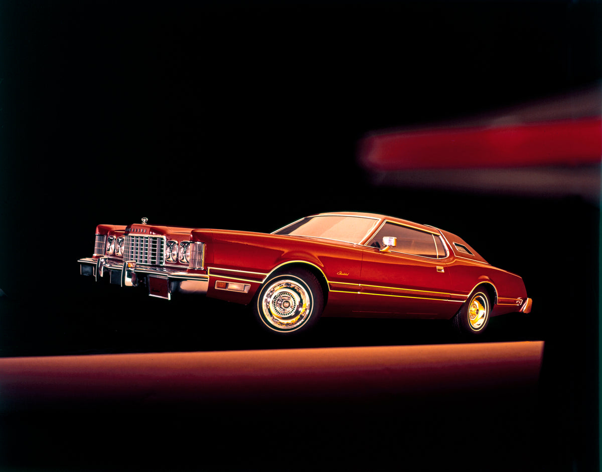 This archival image documents the 1975 Ford Thunderbird in studio and is preserved in the Ford Heritage Vault as part of Ford Motor Company's historic photographic archive. Free for personal, non-commercial use. Ford Heritage Vault reference AR-20...