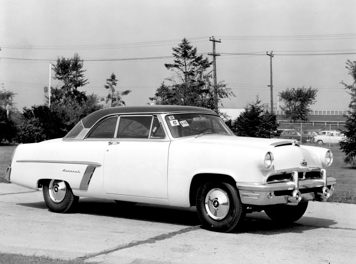 This archival image documents the 1952 Monarch Coupe on scenic road AR-2007-5 and is preserved in the Ford Heritage Vault as part of Ford Motor Company's historic photographic archive. Free for personal, non-commercial use. Ford Heritage Vault ref...