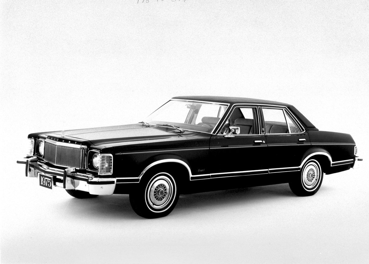 This archival image documents the 1975 Mercury Monarch in studio AR-2007-5 and is preserved in the Ford Heritage Vault as part of Ford Motor Company's historic photographic archive. Free for personal, non-commercial use. Ford Heritage Vault refere...