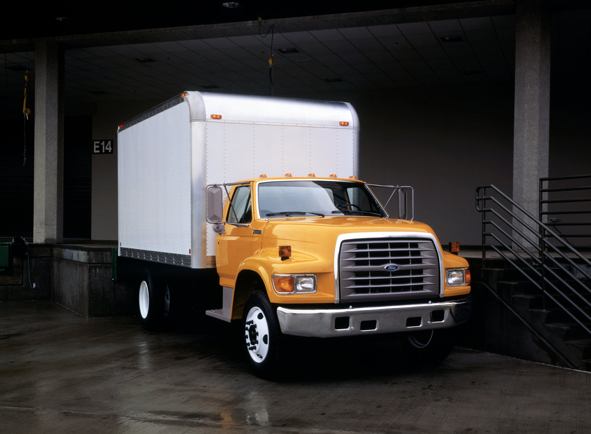 This archival image documents the 1995 Ford F-Series heavy duty delivery and is preserved in the Ford Heritage Vault as part of Ford Motor Company's historic photographic archive. Free for personal, non-commercial use. Ford Heritage Vault referenc...
