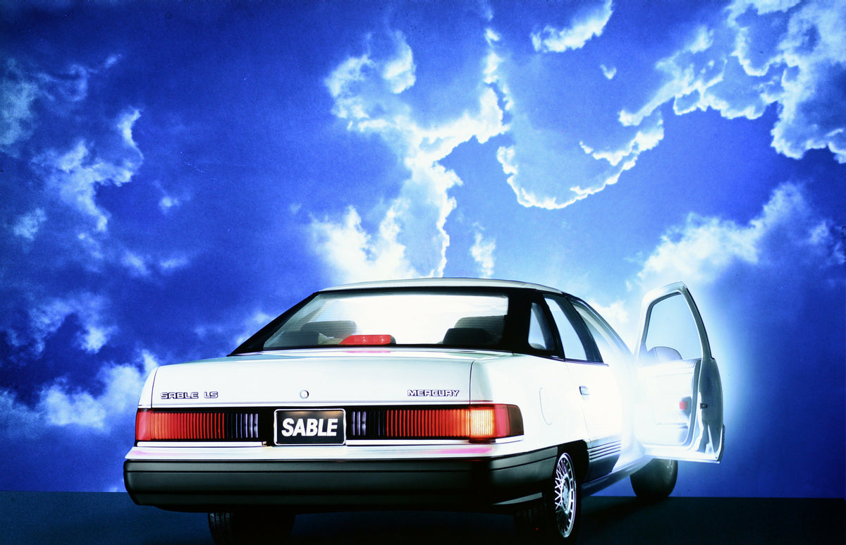 This archival image documents the 1989 Mercury Sable LS four-door and is preserved in the Ford Heritage Vault as part of Ford Motor Company's historic photographic archive. Free for personal, non-commercial use. Ford Heritage Vault reference AR-20...