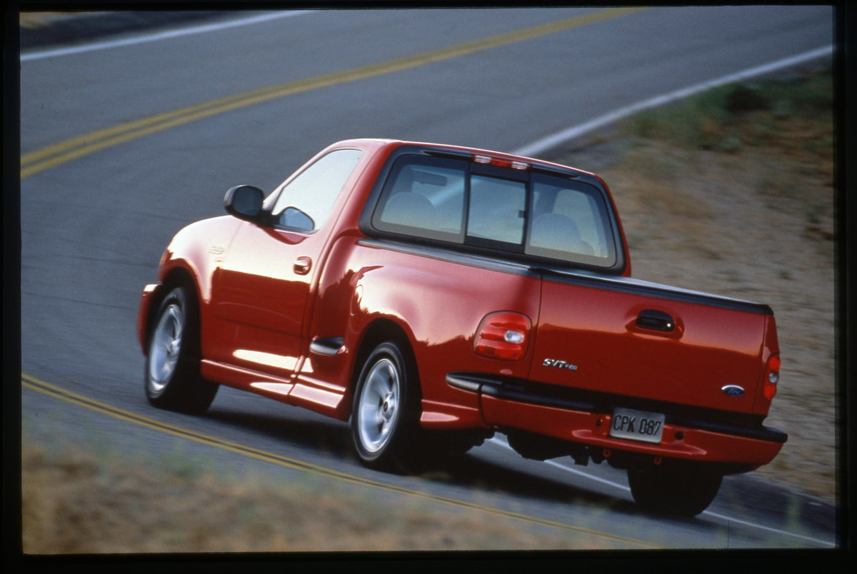 This archival image documents the 1999 Ford SVT F-150 Lightning and is preserved in the Ford Heritage Vault as part of Ford Motor Company's historic photographic archive. Free for personal, non-commercial use. Ford Heritage Vault reference AR-2008...