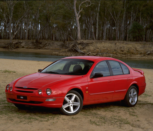 1998 Ford Falcon XR6 with scenic river and trees HV 1998-0079