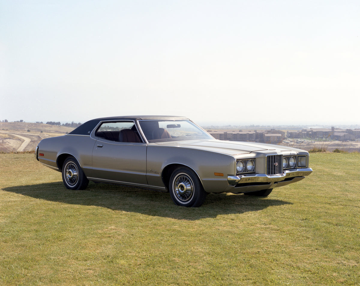 This archival image documents the 1972 Mercury Montego Brougham two-door hardtop with Buildings in Background and is preserved in the Ford Heritage Vault as part of Ford Motor Company's historic photographic archive. Free for personal, non-commerc...