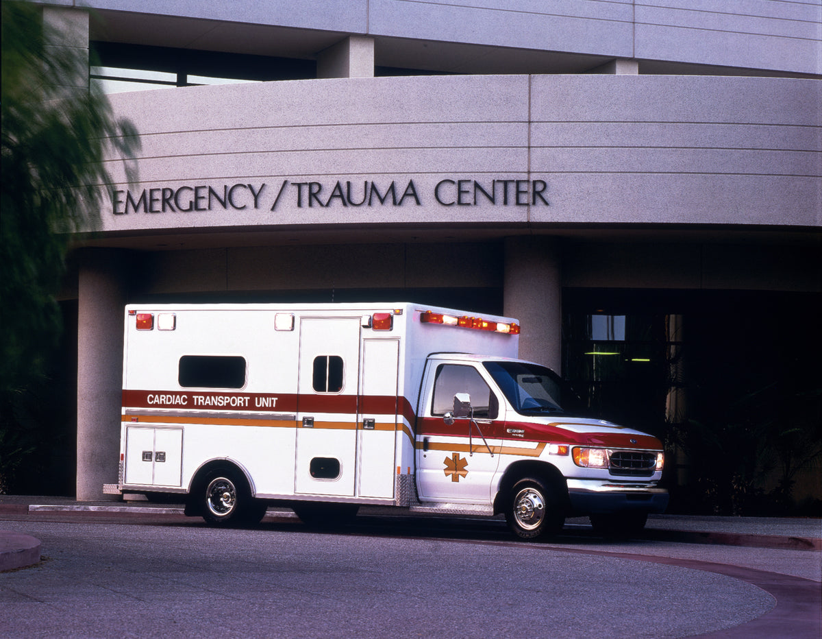 This archival image documents the 1997 Ford Econoline ambulance and is preserved in the Ford Heritage Vault as part of Ford Motor Company's historic photographic archive. Free for personal, non-commercial use. Ford Heritage Vault reference AR-2008...