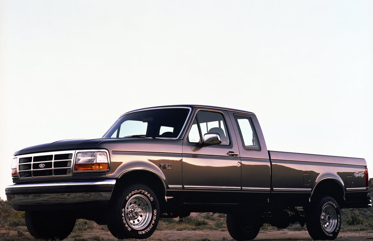 This archival image documents the 1992 Ford F-150 Lariat SuperCab XLT and is preserved in the Ford Heritage Vault as part of Ford Motor Company's historic photographic archive. Free for personal, non-commercial use. Ford Heritage Vault reference A...
