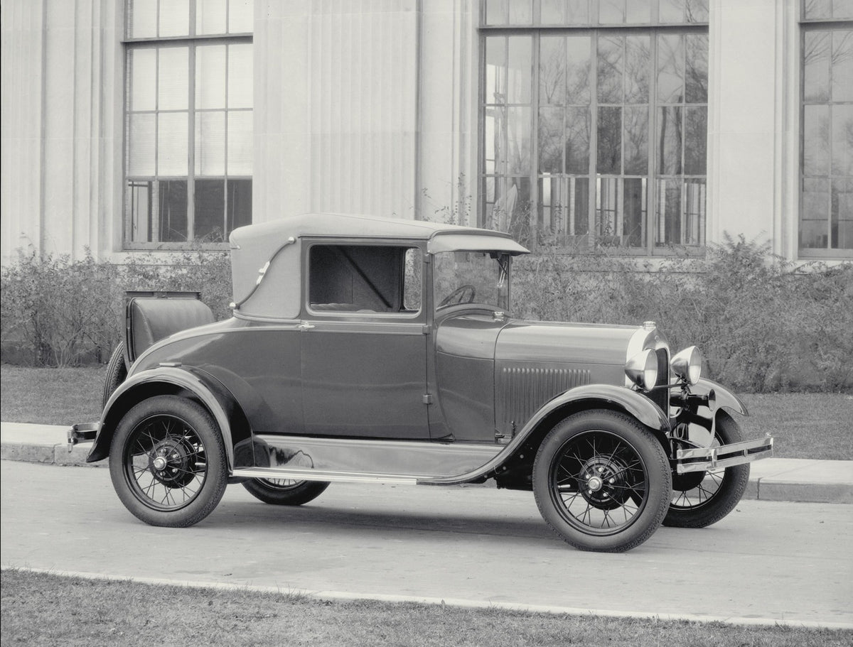 This archival image documents the 1928 Model A Sport Coupe [50355] hi-res and is preserved in the Ford Heritage Vault as part of Ford Motor Company's historic photographic archive. Free for personal, non-commercial use. Ford Heritage Vault referen...