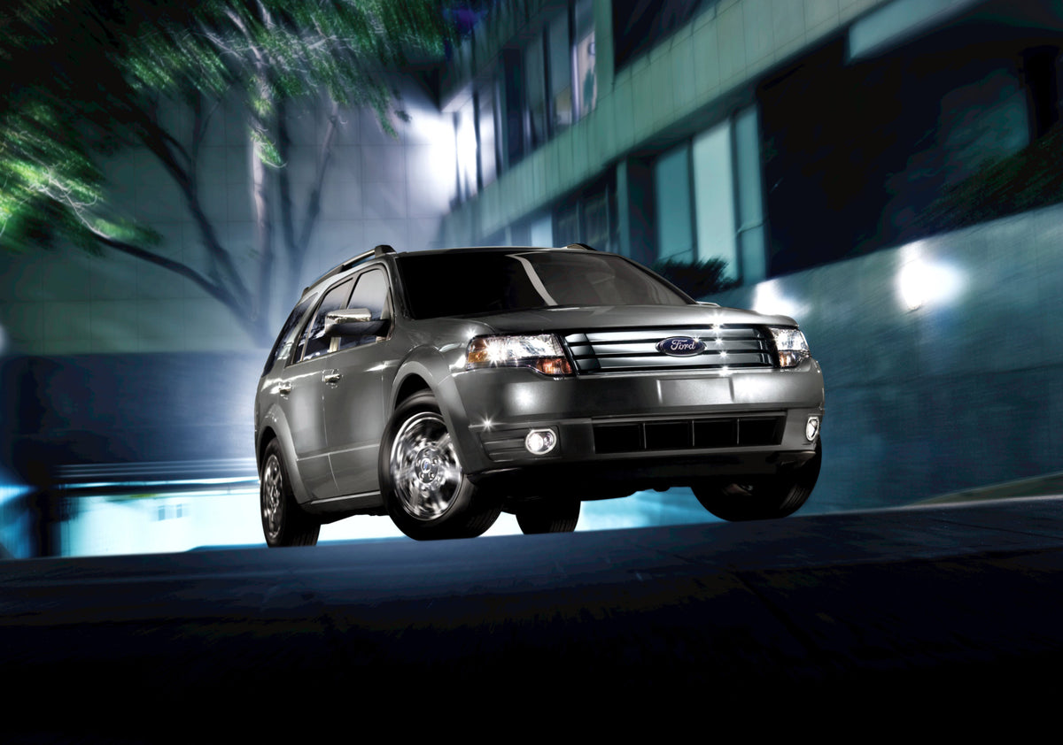 This archival image documents the 2009 Ford Taurus X action shot at night MS65610 and is preserved in the Ford Heritage Vault as part of Ford Motor Company's historic photographic archive. Free for personal, non-commercial use. Ford Heritage Vault...
