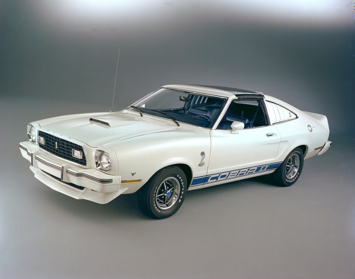 This archival image documents the 1976 Ford Mustang II Cobra II and is preserved in the Ford Heritage Vault as part of Ford Motor Company's historic photographic archive. Free for personal, non-commercial use. Ford Heritage Vault reference AR-2008...