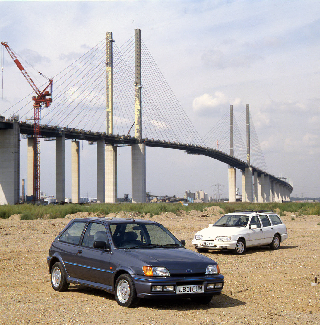 This archival image documents the 1991 Ford Fiesta Mark III and Sierra Estate on beach by Thurrock Bridge and is preserved in the Ford Heritage Vault as part of Ford Motor Company's historic photographic archive. Free for personal, non-commercial ...