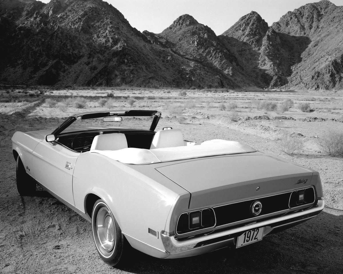 This archival image documents the 1972 Ford Mustang convertible and is preserved in the Ford Heritage Vault as part of Ford Motor Company's historic photographic archive. Free for personal, non-commercial use. Ford Heritage Vault reference AR-2008...
