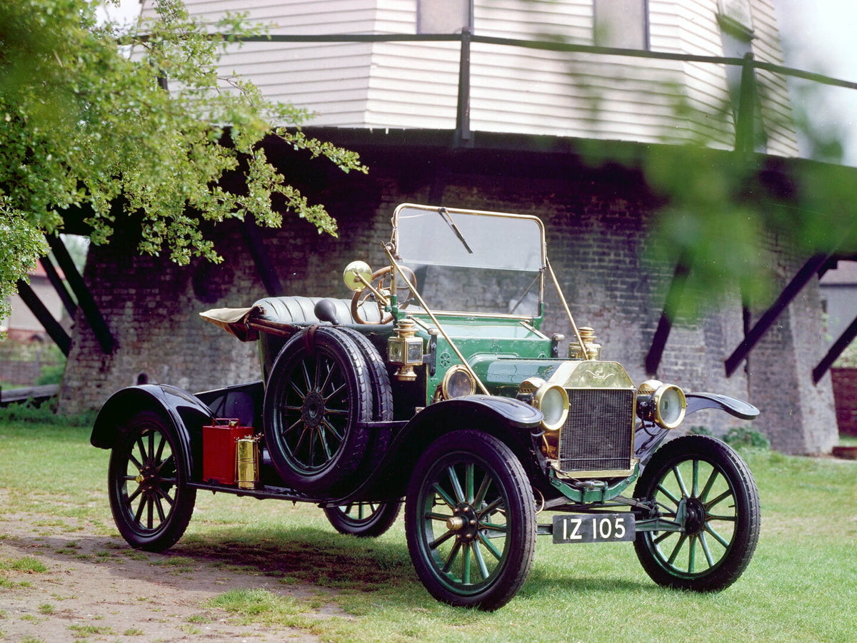 This archival image documents the 1910 Ford Model T front 3/4 view scenic and is preserved in the Ford Heritage Vault as part of Ford Motor Company's historic photographic archive. Free for personal, non-commercial use. Ford Heritage Vault referen...