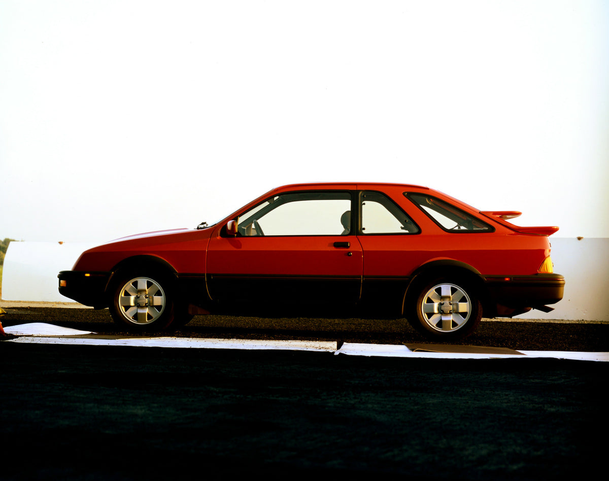 This archival image documents the 1987 Merkur XR4Ti two-door and is preserved in the Ford Heritage Vault as part of Ford Motor Company's historic photographic archive. Free for personal, non-commercial use. Ford Heritage Vault reference AR-2001-94...