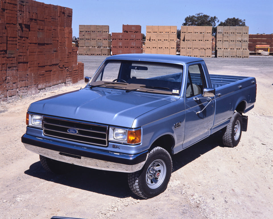 1990 Ford F-150 Pickup Truck Passenger Side Front End View in Warehouse Lot FAP-2011-3 HV 1990-0185