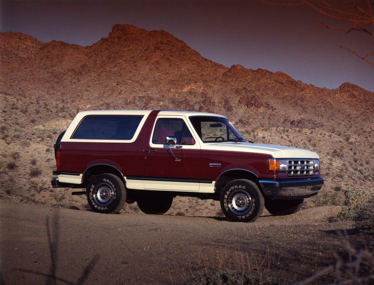This archival image documents the 1988 Ford Bronco and is preserved in the Ford Heritage Vault as part of Ford Motor Company's historic photographic archive. Free for personal, non-commercial use. Ford Heritage Vault reference AR-2008-8.1.7.292.