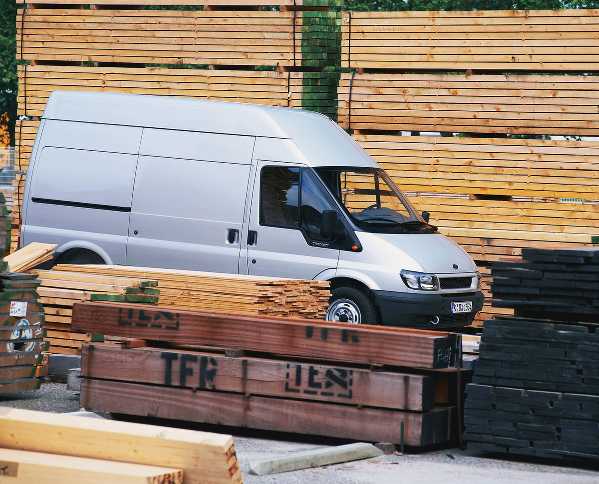 This archival image documents the 2000 Ford Transit Mark VI FWD with stacks of wood and is preserved in the Ford Heritage Vault as part of Ford Motor Company's historic photographic archive. Free for personal, non-commercial use. Ford Heritage Vau...