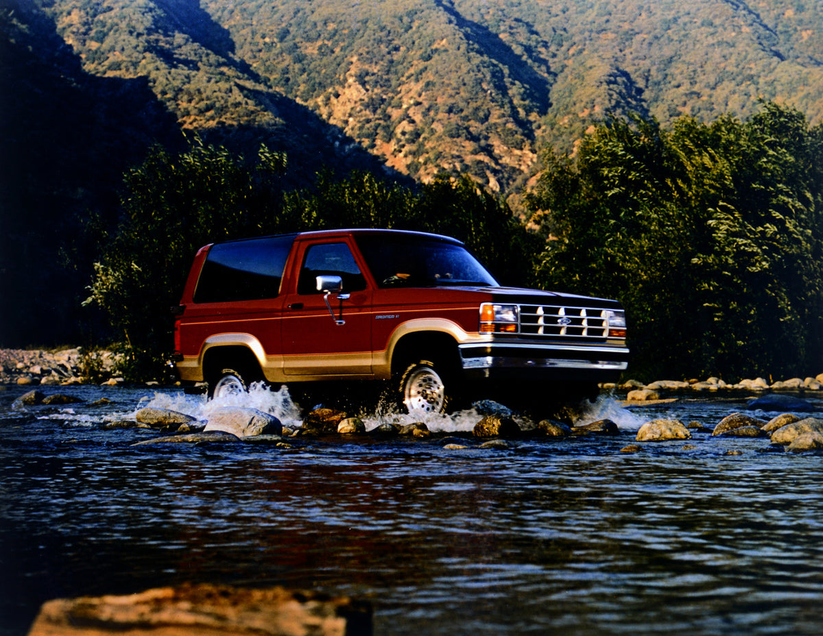 This archival image documents the 1989 Ford Bronco II and is preserved in the Ford Heritage Vault as part of Ford Motor Company's historic photographic archive. Free for personal, non-commercial use. Ford Heritage Vault reference AR-2001-94-208806...