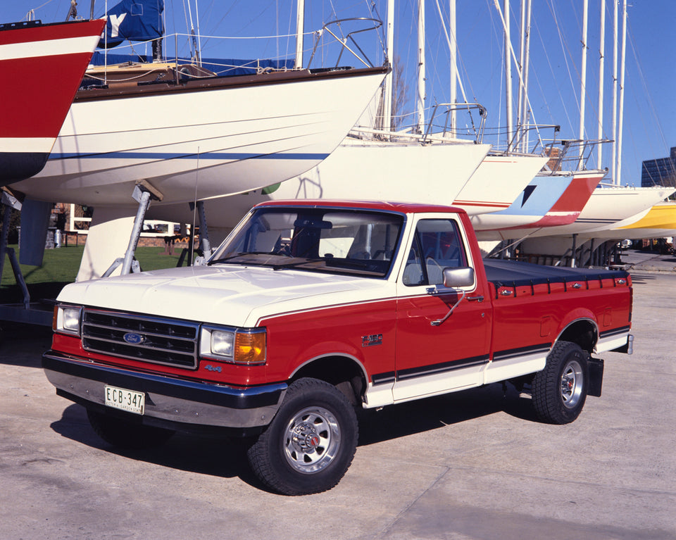 1990 Ford F-150 Pickup Truck Passenger Side Front End View at the Boat Harbor FAP-2011-3 HV 1990-0182