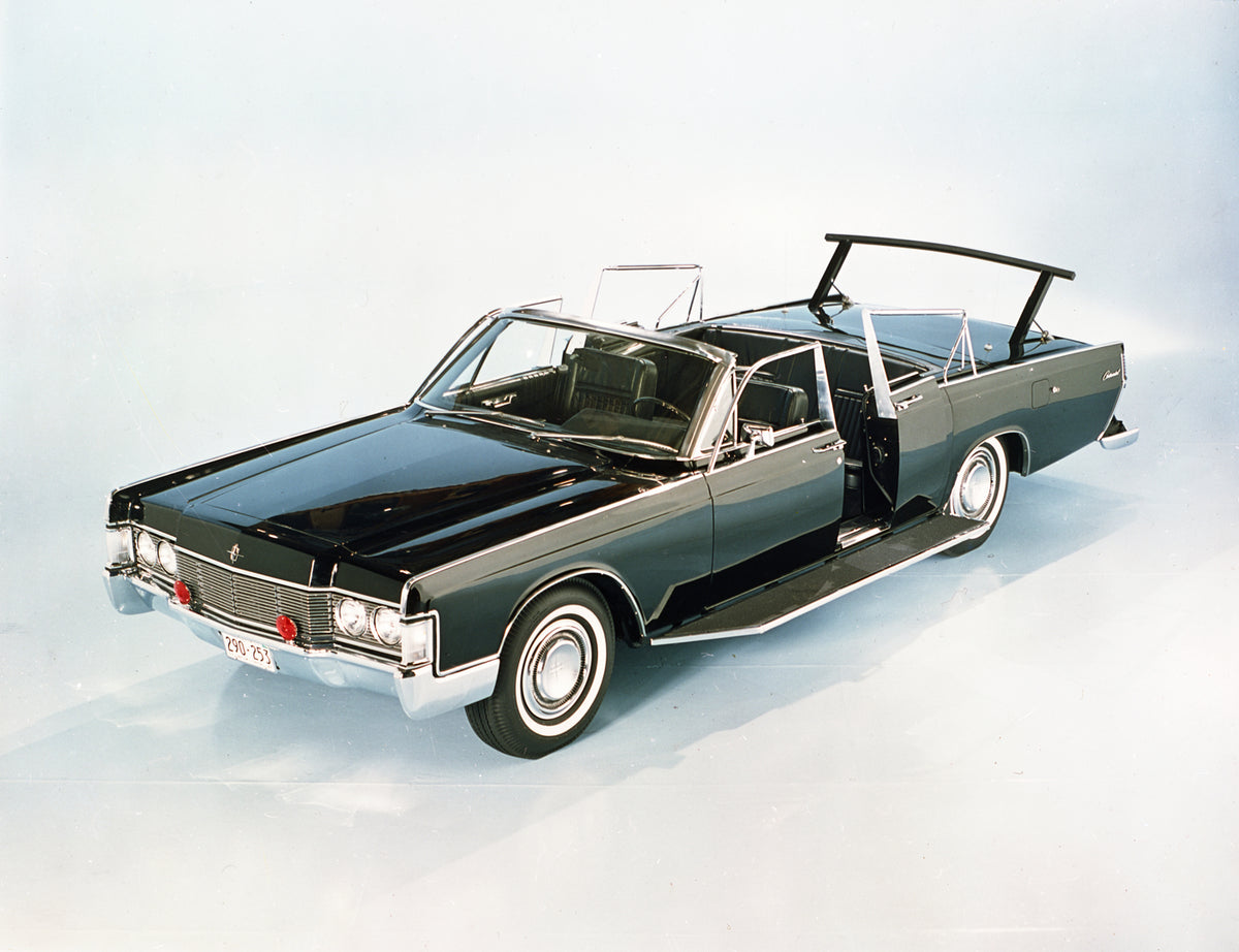 This archival image documents the 1967 Lincoln Presidential Limousine and is preserved in the Ford Heritage Vault as part of Ford Motor Company's historic photographic archive. Free for personal, non-commercial use. Ford Heritage Vault reference A...