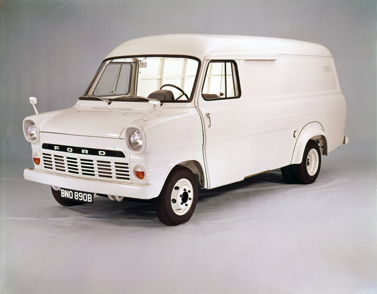 This archival image documents the 1965 Ford Transit Mark I 30 Counterweight LHD LCY Van in studio and is preserved in the Ford Heritage Vault as part of Ford Motor Company's historic photographic archive. Free for personal, non-commercial use. For...