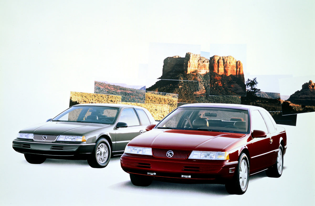 This archival image documents the 1991 Mercury Cougar two-door and is preserved in the Ford Heritage Vault as part of Ford Motor Company's historic photographic archive. Free for personal, non-commercial use. Ford Heritage Vault reference AR-2001-...