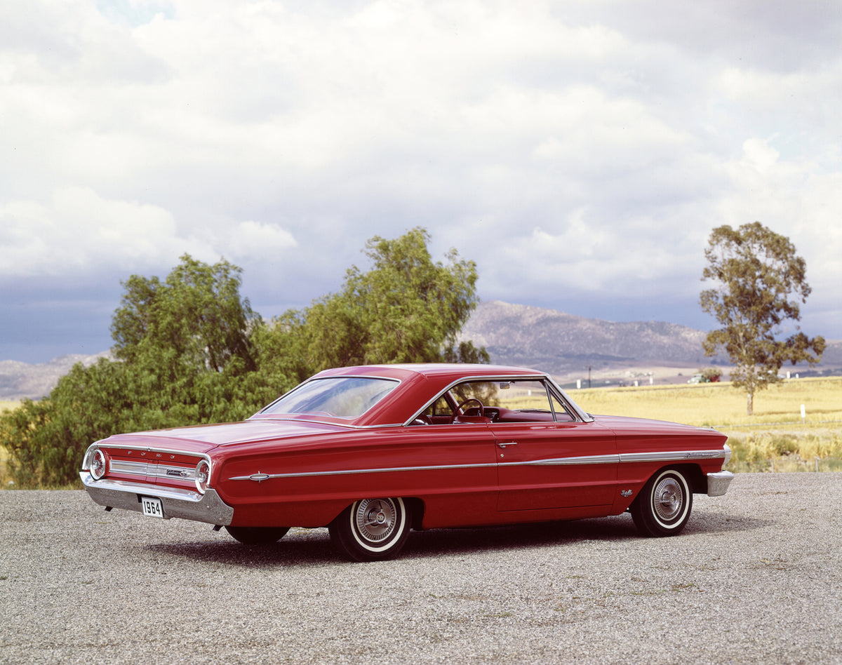 This archival image documents the 1964 Ford Galaxie 500XL Sportsroof and is preserved in the Ford Heritage Vault as part of Ford Motor Company's historic photographic archive. Free for personal, non-commercial use. Ford Heritage Vault reference AR...