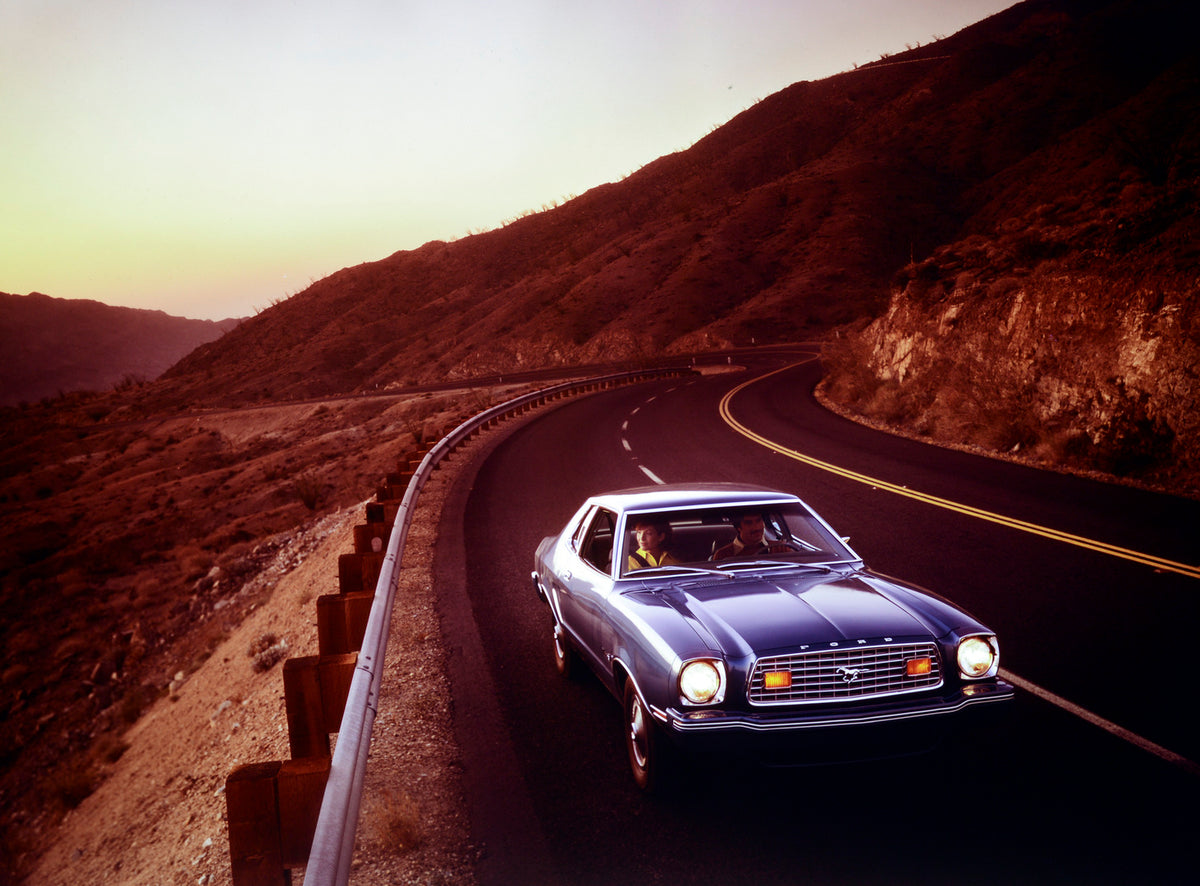 This archival image documents the 1976 Ford Mustang II two-door and is preserved in the Ford Heritage Vault as part of Ford Motor Company's historic photographic archive. Free for personal, non-commercial use. Ford Heritage Vault reference AR-2001...